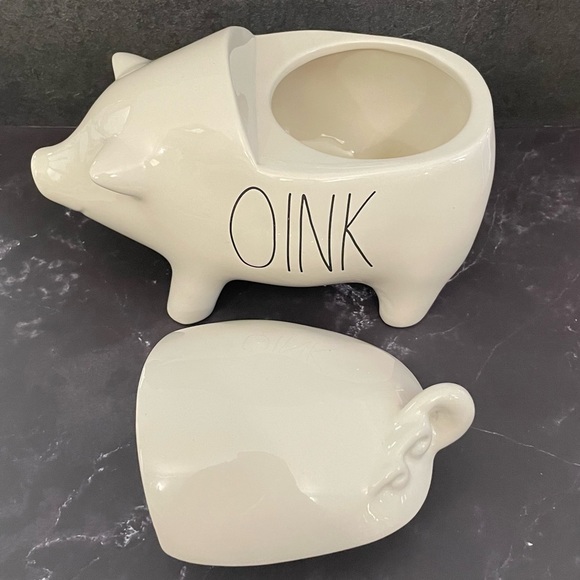Rae Dunn OINK Pig Canister - white (from USA) - Picture 2 of 5